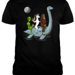 Alien, Unicorn, Bigfoot Riding Loch Ness Monster